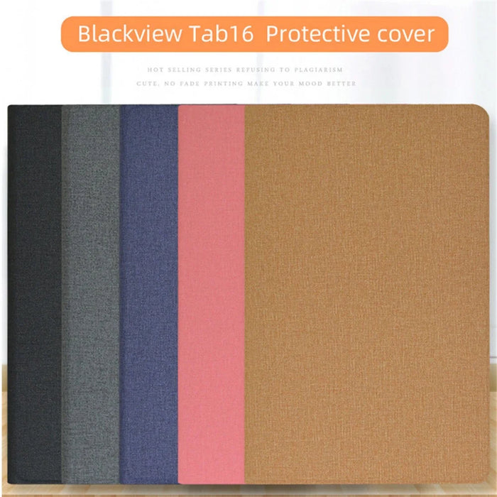 For Blackview Tab 16 Business Slim Tablet Case PU Leather Stand Protective Cover - Black - 7
