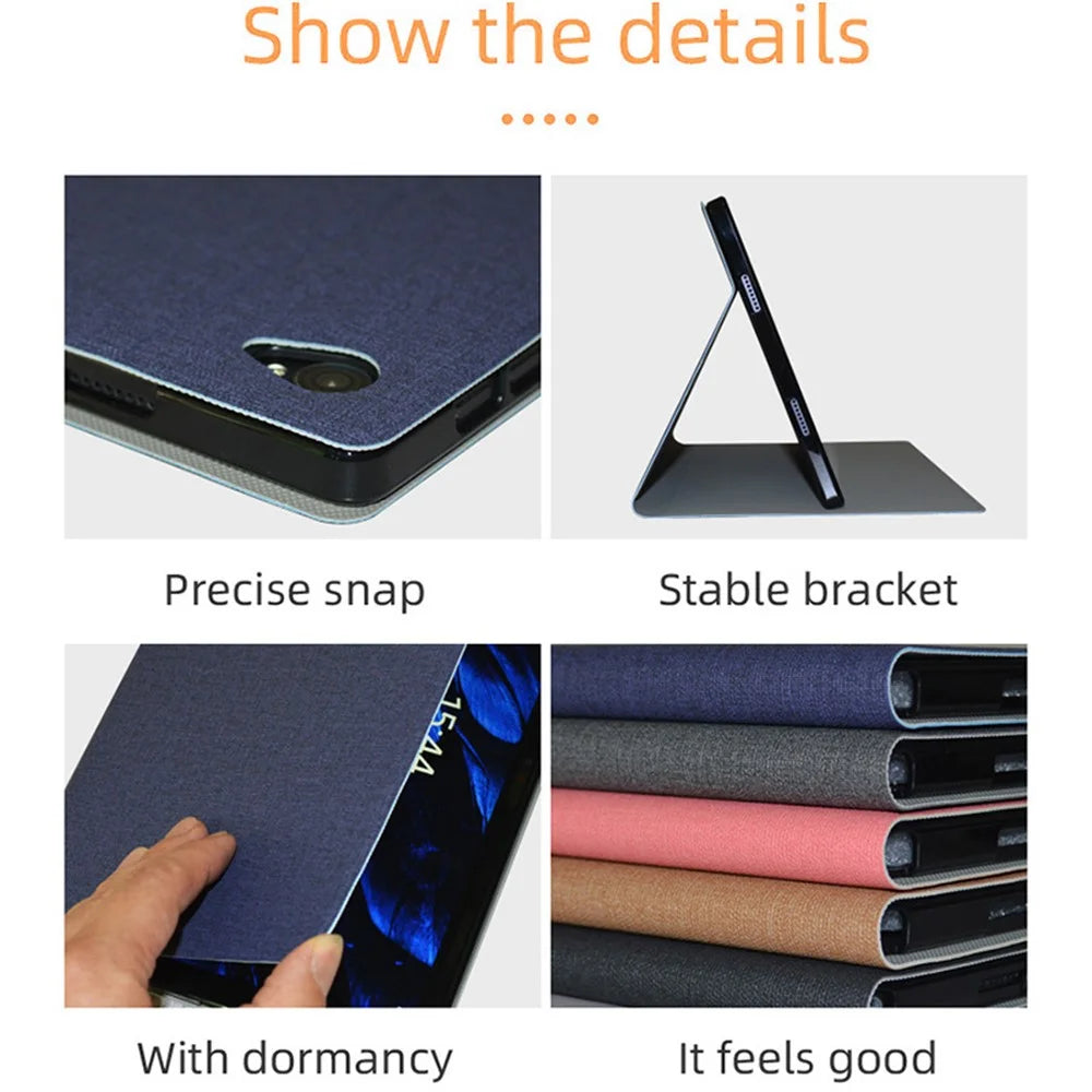 For Blackview Tab 15 / 15 Pro Shockproof Tablet Case Folding Stand PU Leather Flip Cover - Grey - 4
