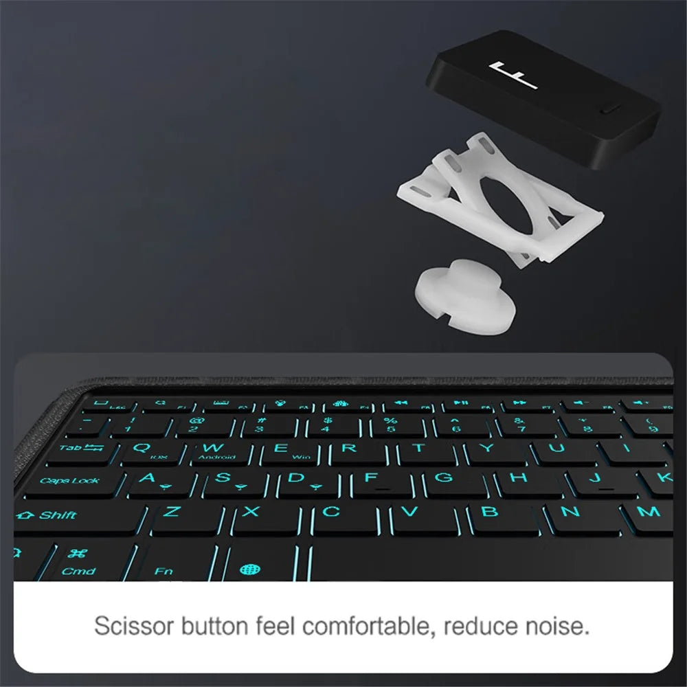 For Huawei MatePad Air 11.5 inch (2023) Leather Case + Bluetooth-compatible Keyboard with Backlight Trackpad - Black - 5