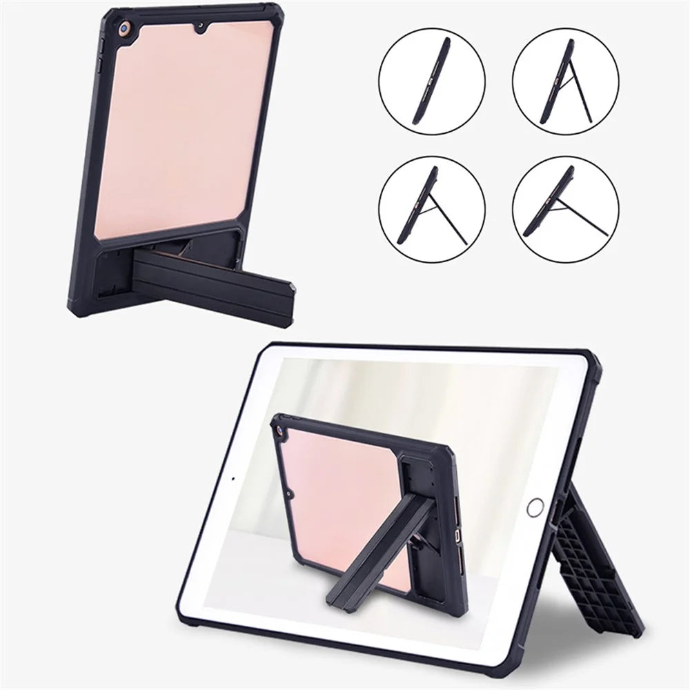 For iPad 10.2 (2021) / (2019) / (2020) TPU+PC Tablet Case Air Cushion Protective Kickstand Cover with Pencil Holder - 5