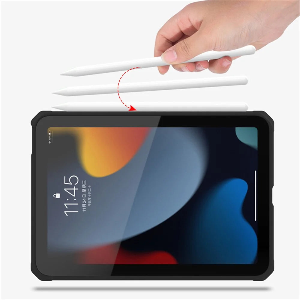 For iPad 10.2 (2021) / (2019) / (2020) TPU+PC Tablet Case Air Cushion Protective Kickstand Cover with Pencil Holder - 6