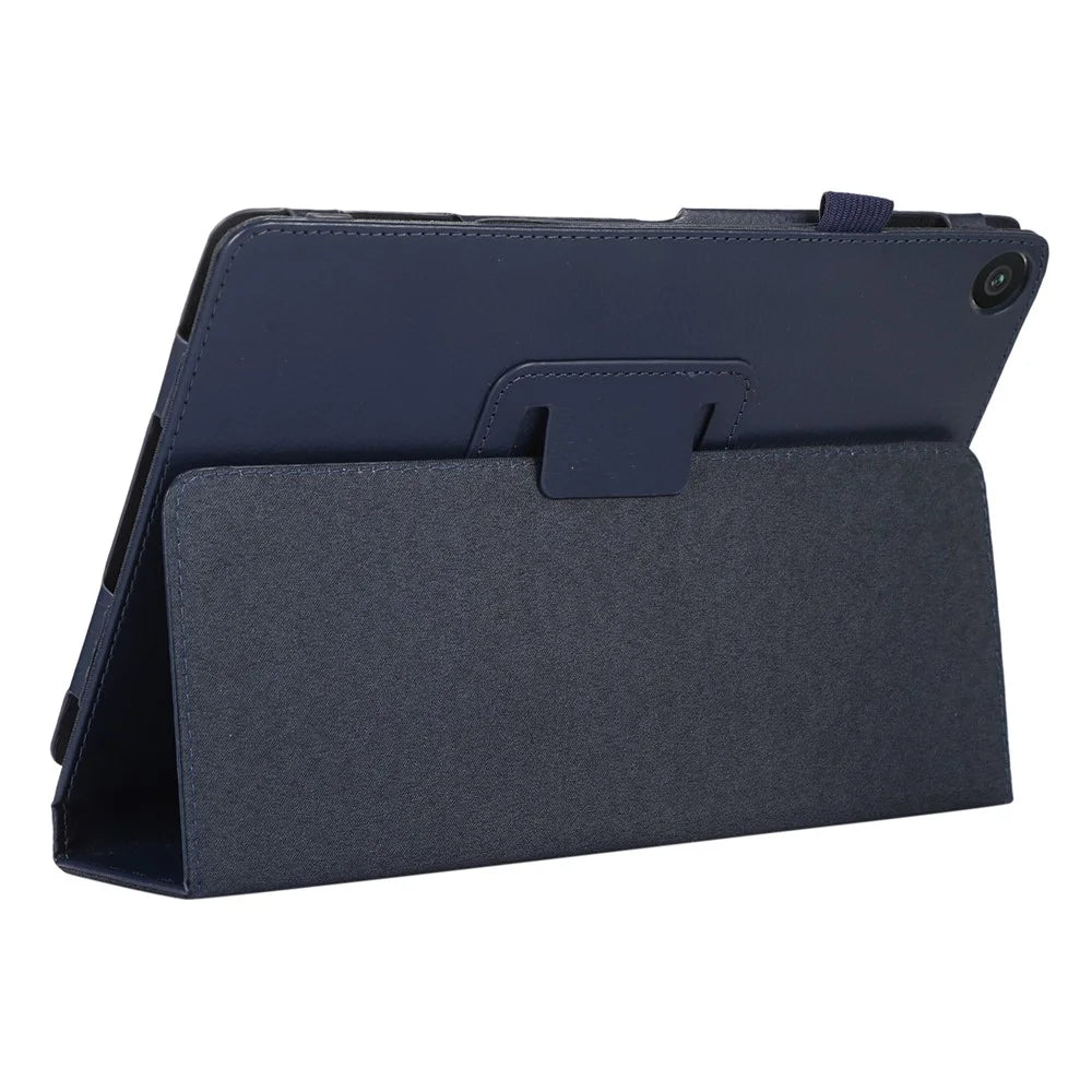 For Lenovo Tab M10 (Gen 3) Litchi Texture PU Leather Case Full Protection Stand Tablet Cover - Dark Blue - 3