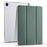 For Lenovo Tab M10 Plus (3rd Gen) Tri-Fold Stand Tablet Case Transparent Back PU Leather Flip Cover with Pencil Holder - Midnight Green - 1