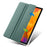 For Lenovo Tab M10 Plus (3rd Gen) Tri-Fold Stand Tablet Case Transparent Back PU Leather Flip Cover with Pencil Holder - Midnight Green - 6