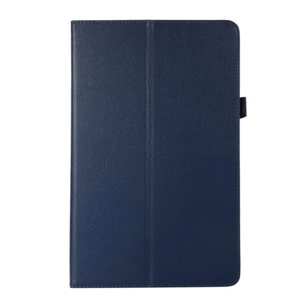 PU Leather Flip Cover for Lenovo Tab M8 (4th Gen) 2024 TB-301XU / M8 (4th Gen) 2023 TB-300FU Litchi Texture Tablet Case Stand - Dark Blue - 4
