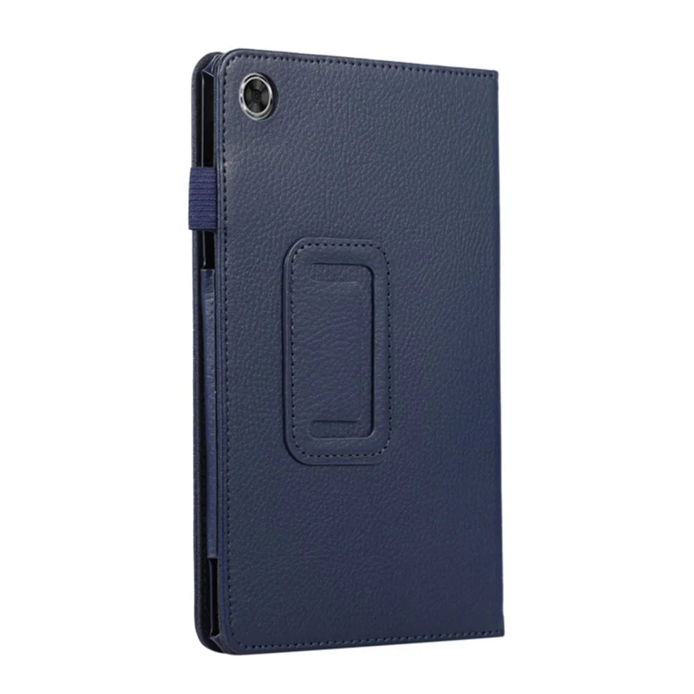 PU Leather Flip Cover for Lenovo Tab M8 (4th Gen) 2024 TB-301XU / M8 (4th Gen) 2023 TB-300FU Litchi Texture Tablet Case Stand - Dark Blue - 5