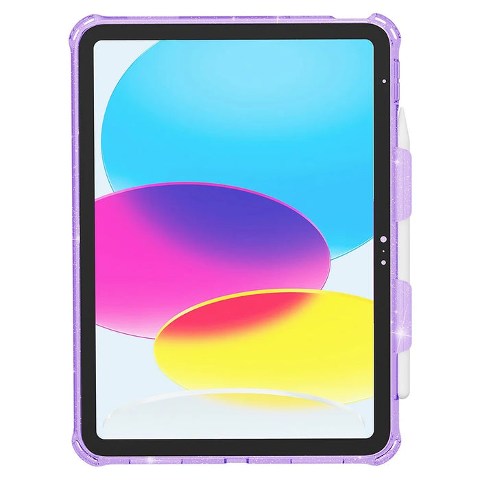 For iPad Pro 11 (2018) / (2020) / (2021) / (2022) TPU+PC Tablet Case Rotary Hand Strap Kickstand Tablet Cover - Glitter Purple - 2