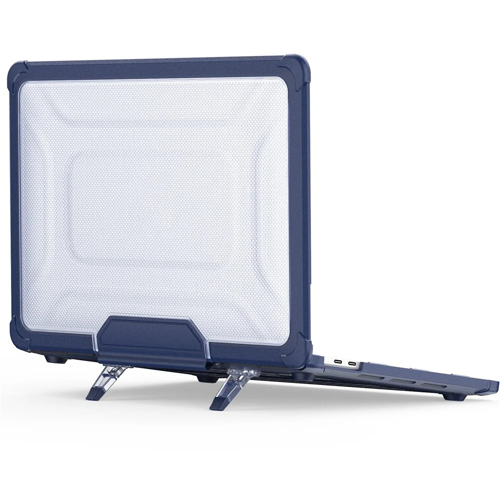 For MacBook Pro 13 inch (2018) / (2020) / (2022) (A2338 M1 / M2 A2289 A2251 A2159 A1989 A1706 A1708) PC+TPU Laptop Case - Navy Blue - 2