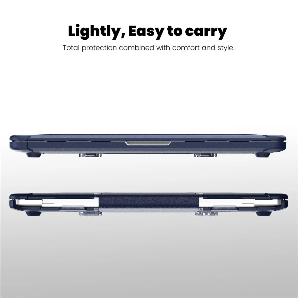 For MacBook Pro 13 inch (2018) / (2020) / (2022) (A2338 M1 / M2 A2289 A2251 A2159 A1989 A1706 A1708) PC+TPU Laptop Case - Navy Blue - 7