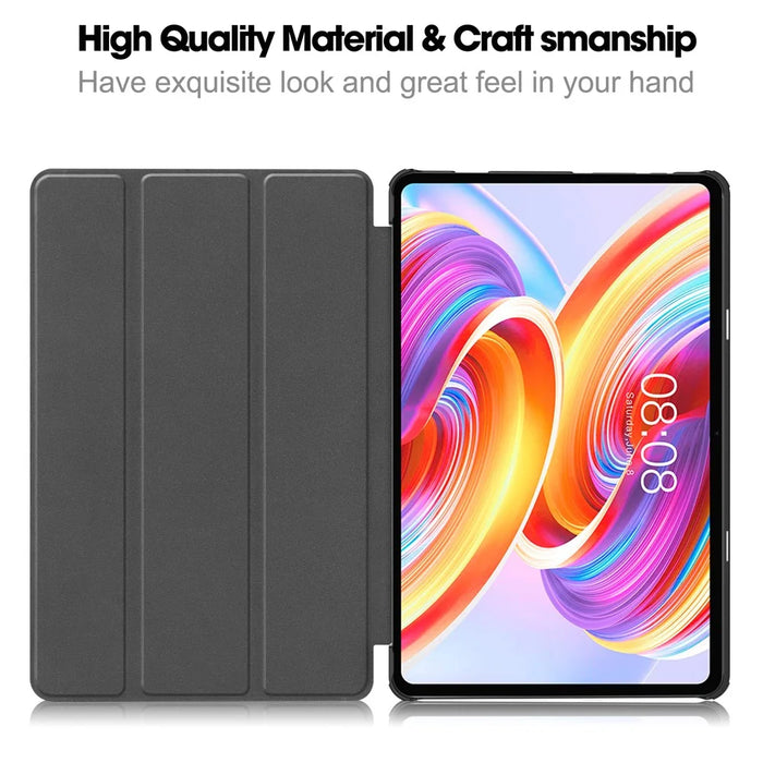 For Teclast T50 Tri-fold Stand Shell Auto Sleep  /  Wake Tablet Case PU Leather Full Protective Cover - Black - 2