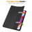 For Teclast T50 Tri-fold Stand Shell Auto Sleep  /  Wake Tablet Case PU Leather Full Protective Cover - Black - 7