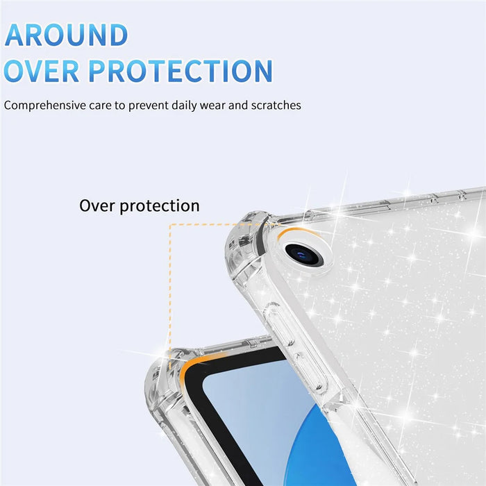 Kickstand Tablet Case for iPad 10.2 (2021) / (2020) / (2019) ,  Rotary Hand Strap TPU+PC Tablet Cover - Glitter White - 6