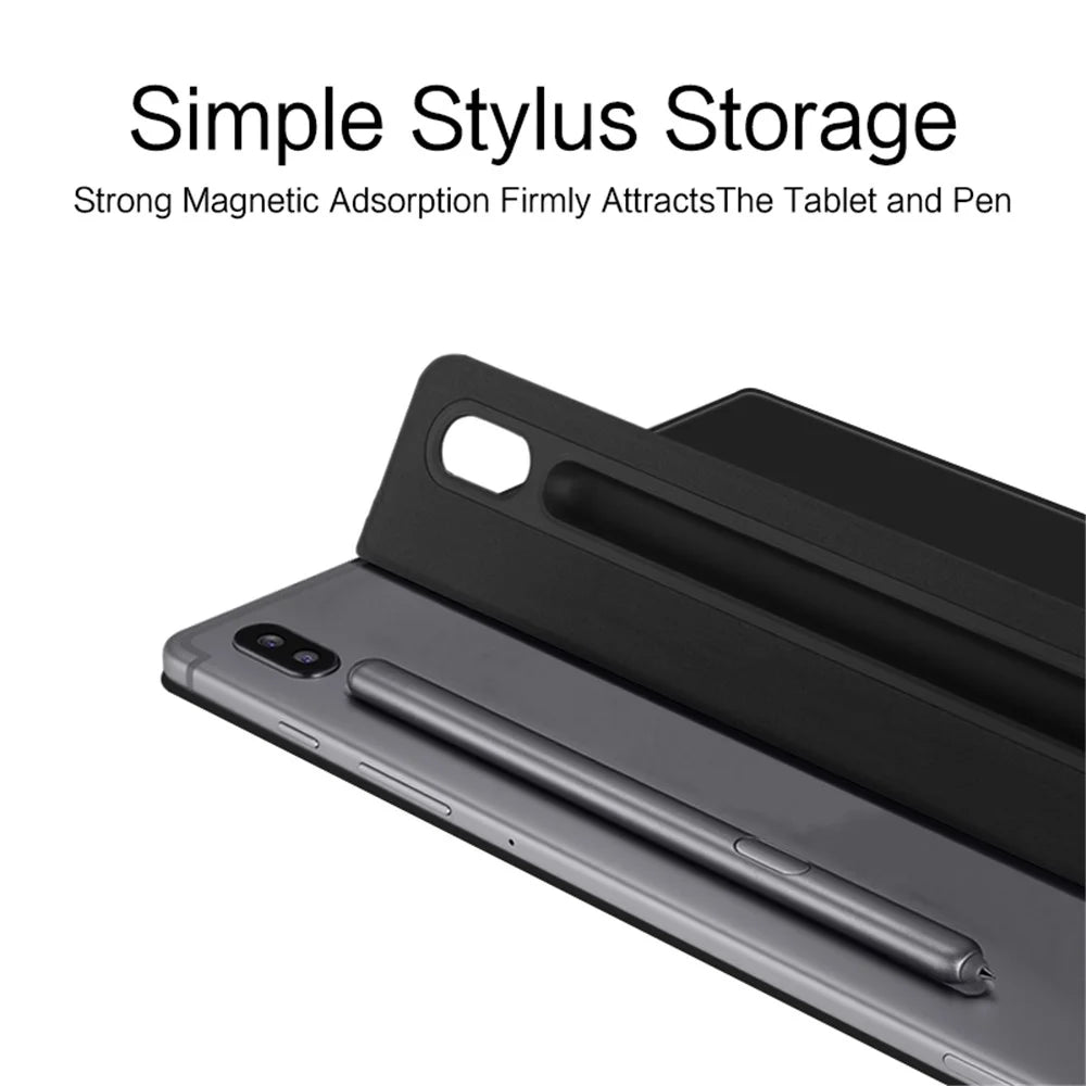 For Samsung Galaxy Tab S8 / S7 Magnetic Attachment Tablet Case PU Leather+PC Stand Cover with Auto Sleep / Wake - Black - 5