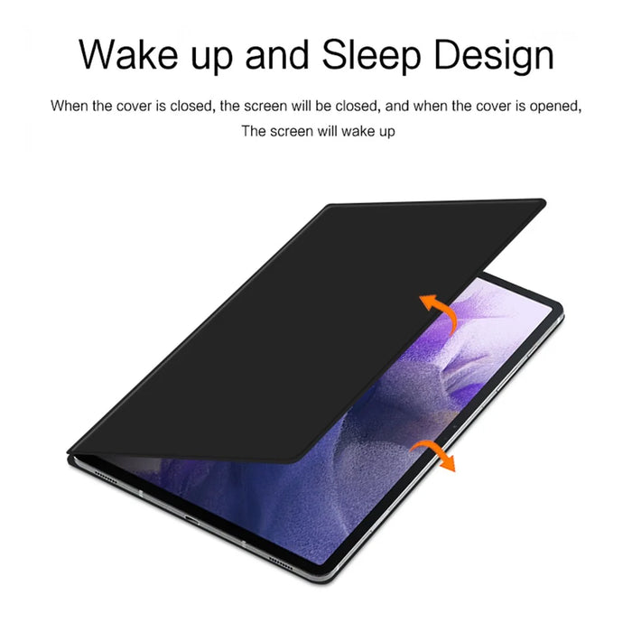 For Samsung Galaxy Tab S10+ / S9+ Full Body Smart Cover PU Leather Stand Magnetic Tablet Case - Black - 3