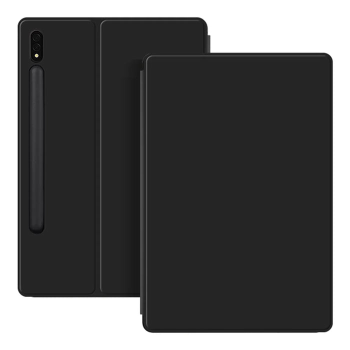 For Samsung Galaxy Tab S10+ / S9+ Full Body Smart Cover PU Leather Stand Magnetic Tablet Case - Black - 6