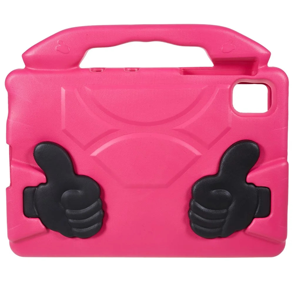 For Samsung Galaxy Tab S7 / S8 / S9 / S10 FE / S9 FE Tablet Case Handle Grip Thumb Kickstand EVA Tablet Cover - Rose - 2