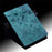 For Samsung Galaxy Tab S9 Ultra / S8 Ultra Card Slots Leather Tablet Case Stand Imprinted Flower Cat Tablet Cover - Green - 7