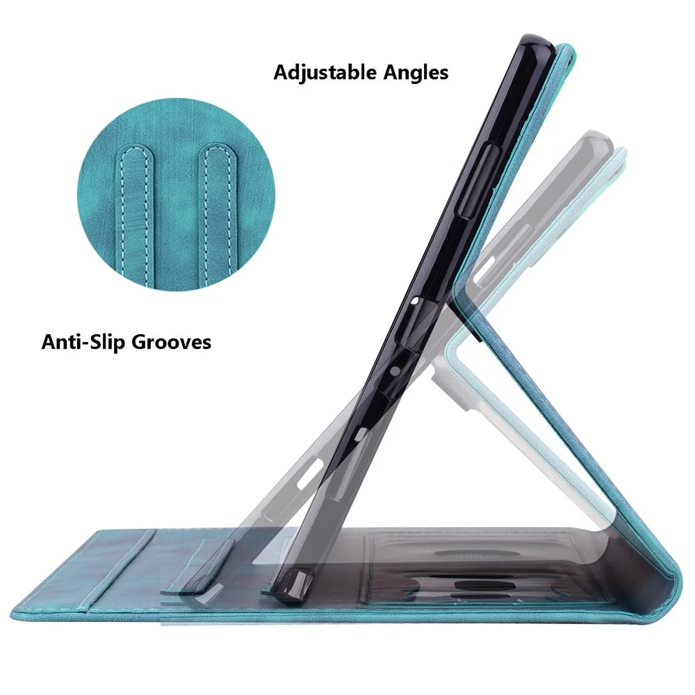 Card Slots Tablet Case for Samsung Galaxy Tab S9+ / S8+ / S7+ / S7 FE T970 T976B PU Leather Stand Tablet Cover - Green - 5