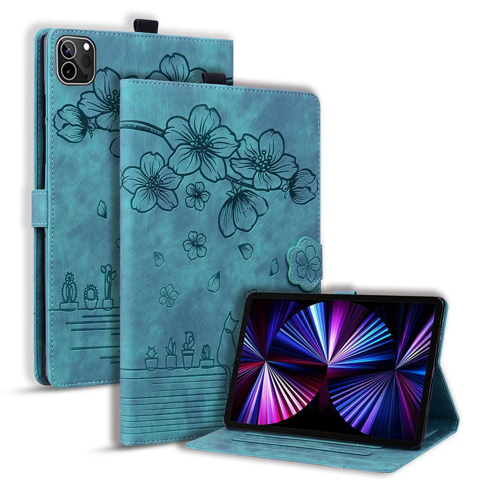 Leather Case for iPad Air (2020) / (2022) / iPad Pro 11 (2018) / (2020) / (2021) / (2022) Card Holder Stand Tablet Cover - Green - 1