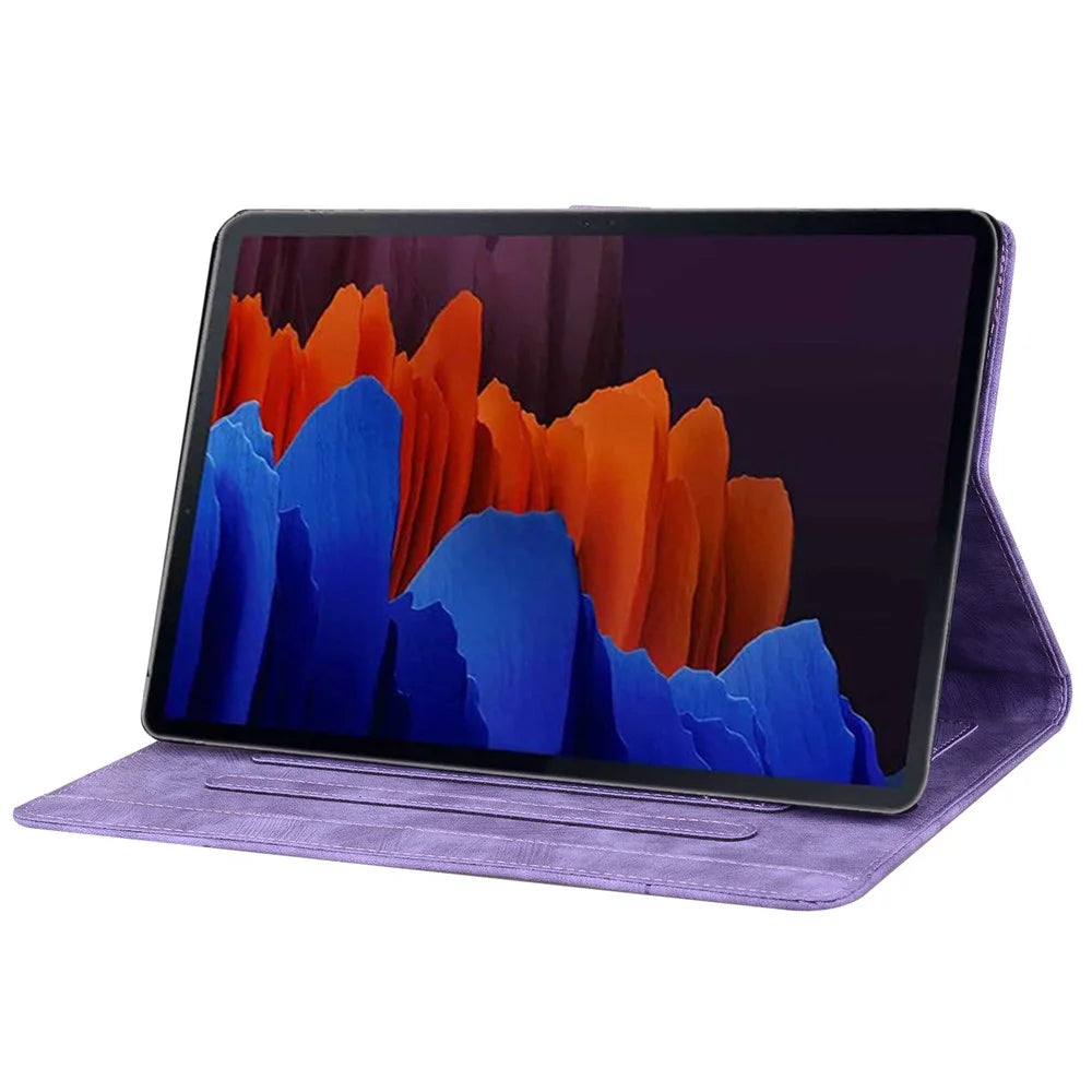 Tablet Case for Samsung Galaxy Tab S8 / S7 SM-T870 SM-T875 SM-T876B (LTE / 5G) Card Holder Stand PU Leather Cover - Purple - 3