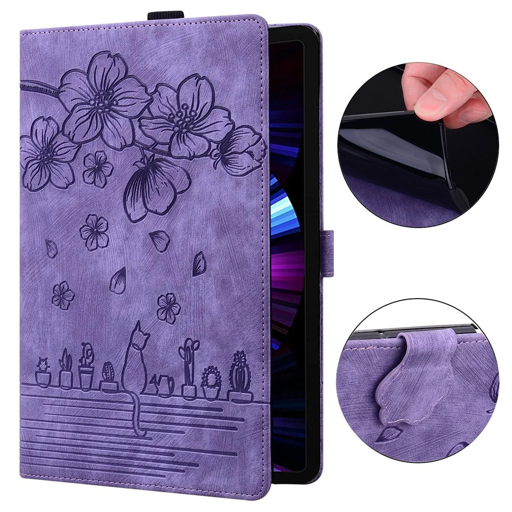 Tablet Case for Samsung Galaxy Tab S8 / S7 SM-T870 SM-T875 SM-T876B (LTE / 5G) Card Holder Stand PU Leather Cover - Purple - 4