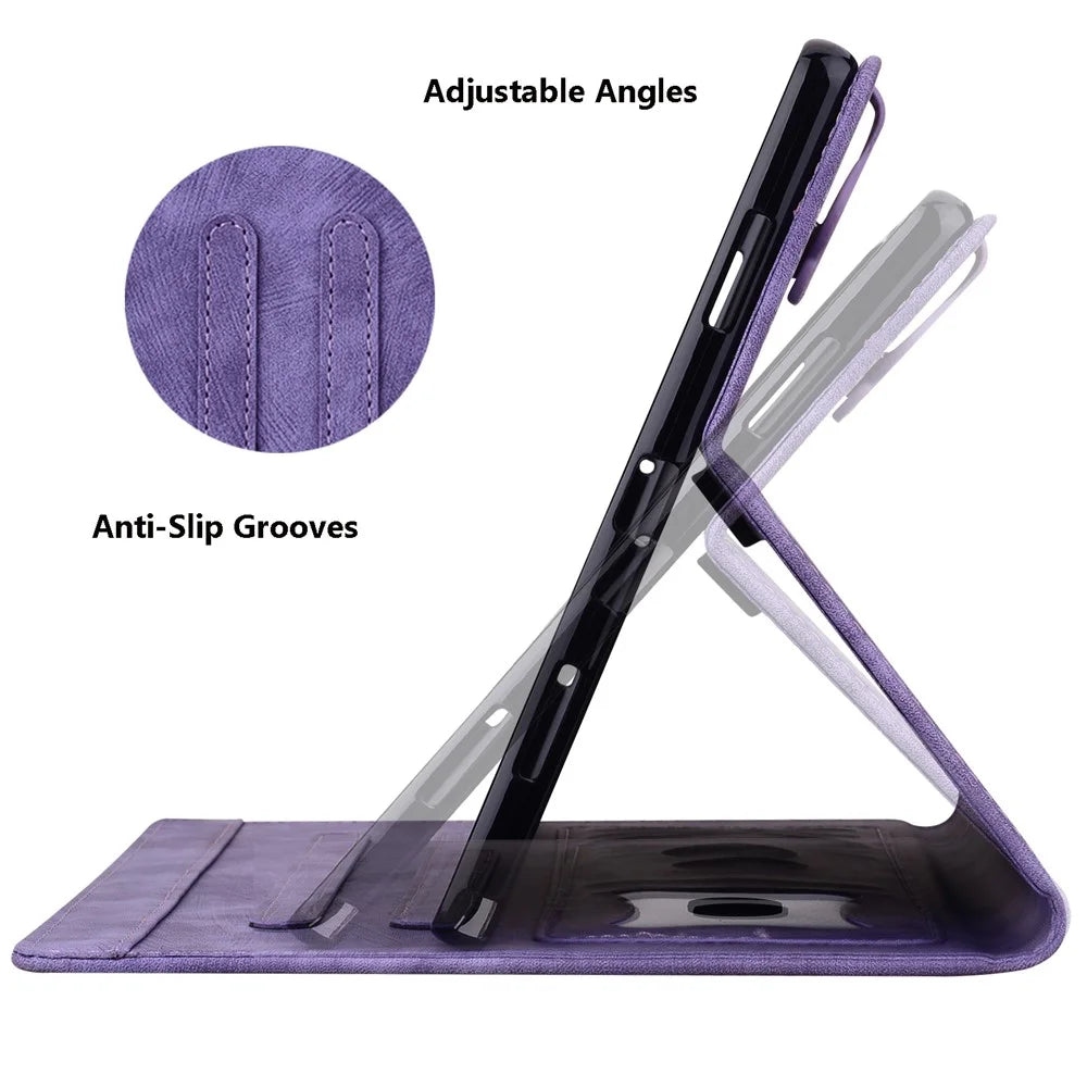 Tablet Case for Samsung Galaxy Tab S8 / S7 SM-T870 SM-T875 SM-T876B (LTE / 5G) Card Holder Stand PU Leather Cover - Purple - 5