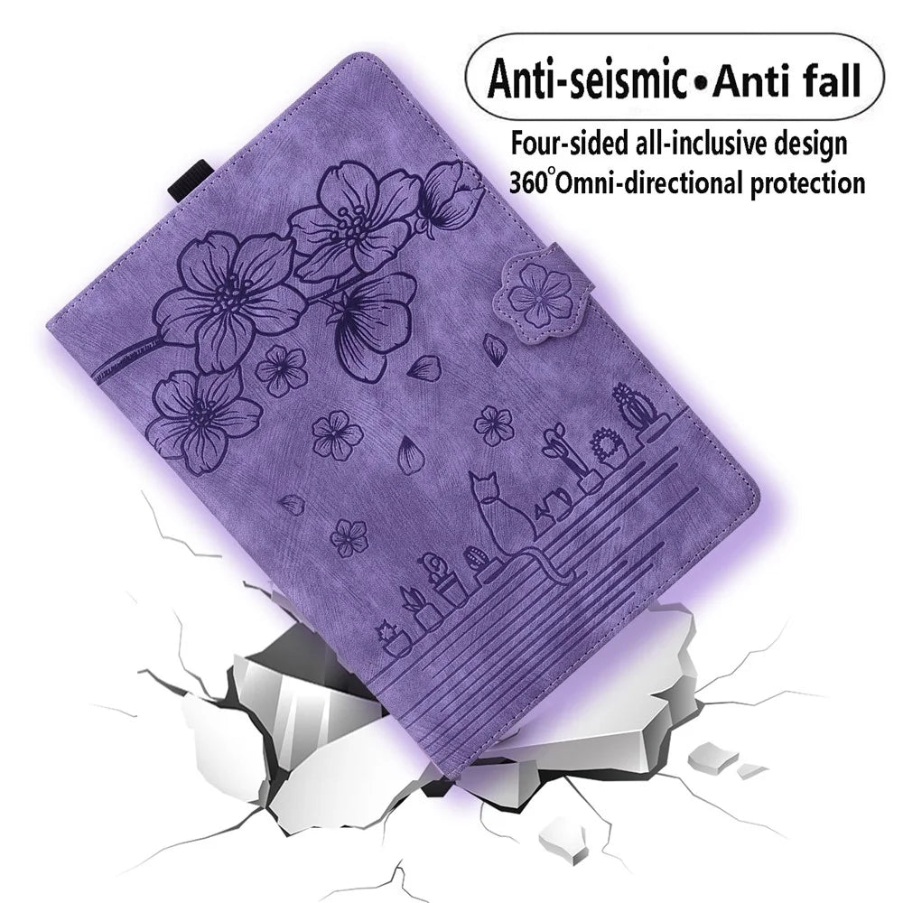 Tablet Case for Samsung Galaxy Tab S8 / S7 SM-T870 SM-T875 SM-T876B (LTE / 5G) Card Holder Stand PU Leather Cover - Purple - 6
