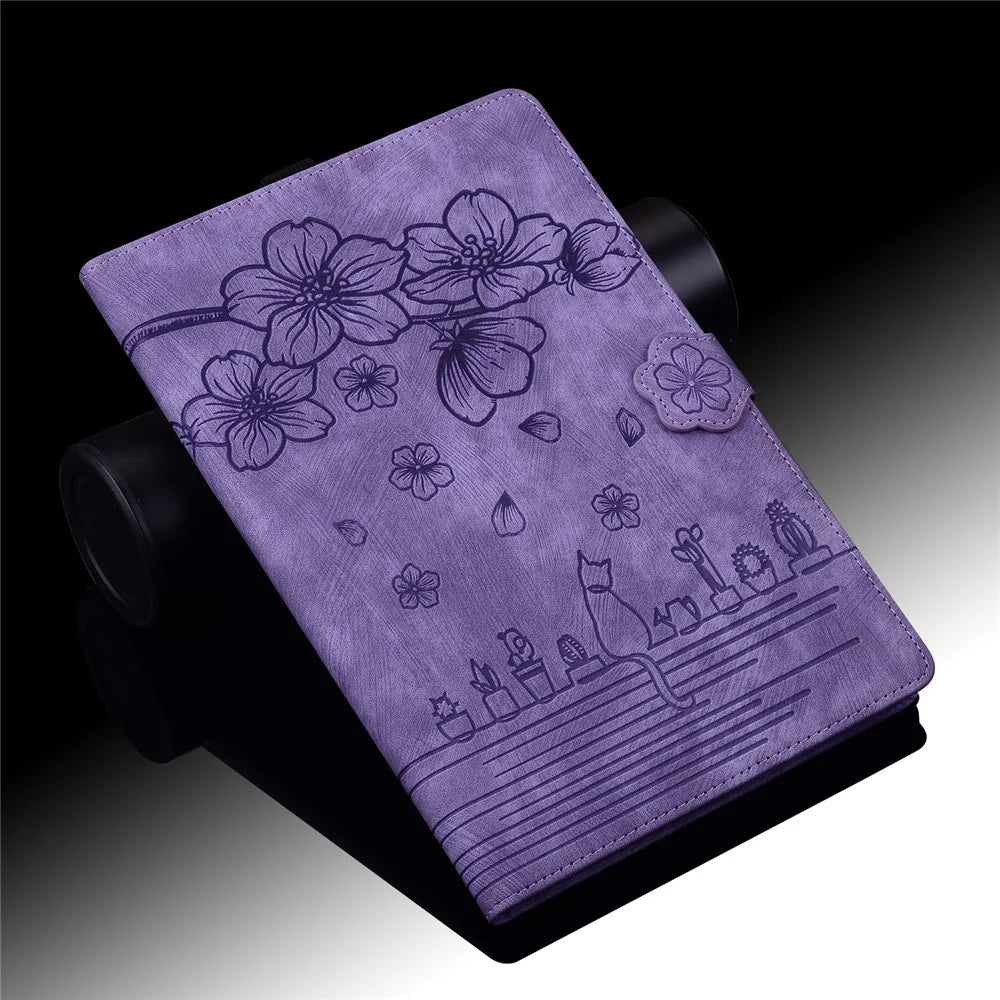 Tablet Case for Samsung Galaxy Tab S8 / S7 SM-T870 SM-T875 SM-T876B (LTE / 5G) Card Holder Stand PU Leather Cover - Purple - 7
