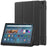 For Amazon Fire Max 11 PU Leather Tablet Case Tr-fold Stand Cover with Auto Sleep / Wake - Black - 1