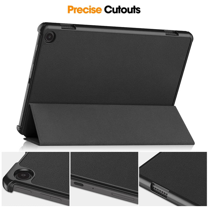 For Amazon Fire Max 11 PU Leather Tablet Case Tr-fold Stand Cover with Auto Sleep / Wake - Black - 6
