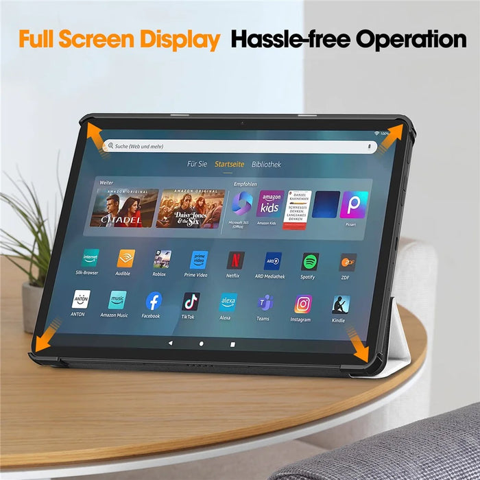 For Amazon Fire Max 11 Auto Wake / Sleep PU Leather Tablet Case Tri-fold Stand Pattern Printed Cover - Cat - 4