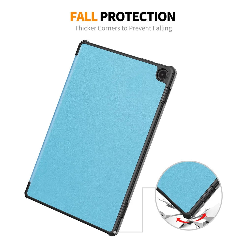 ENKAY HAT PRINCE For Amazon Fire Max 11 Trifold Stand Tablet Case Auto Wake / Sleep PU Leather+PC Cover - Baby Blue - 6