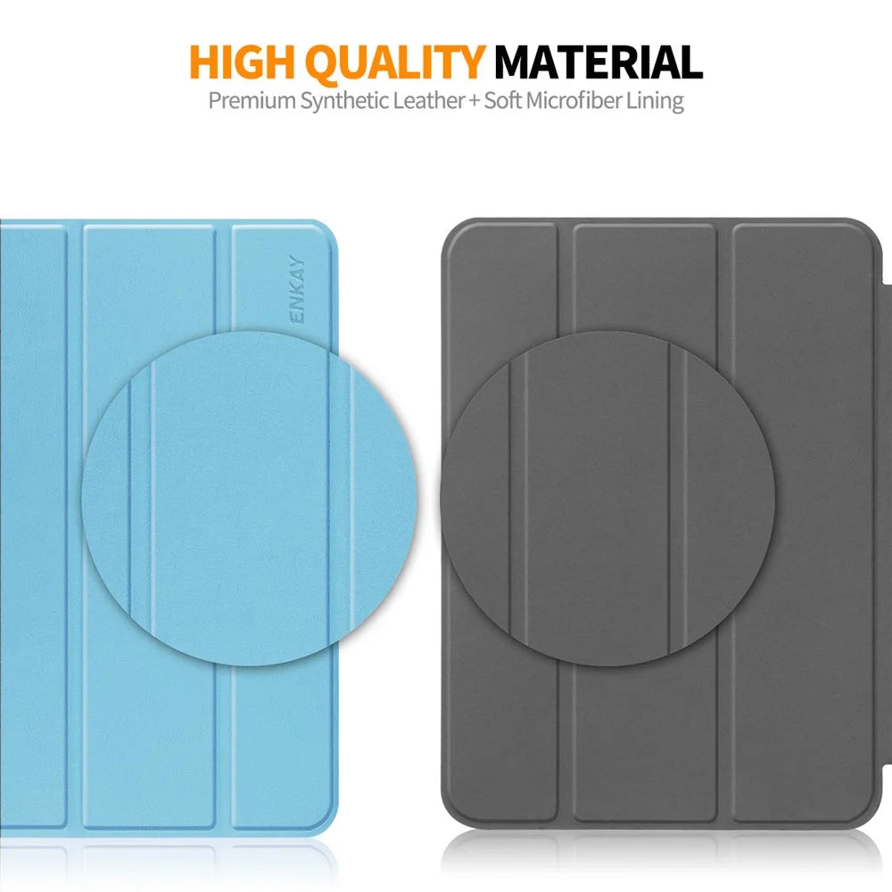 ENKAY HAT PRINCE For Amazon Fire Max 11 Trifold Stand Tablet Case Auto Wake / Sleep PU Leather+PC Cover - Baby Blue - 7