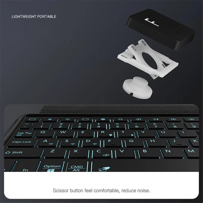 For Amazon Fire Max 11 Leather Case + Bluetooth-compatible Keyboard with Backlight Trackpad - 7