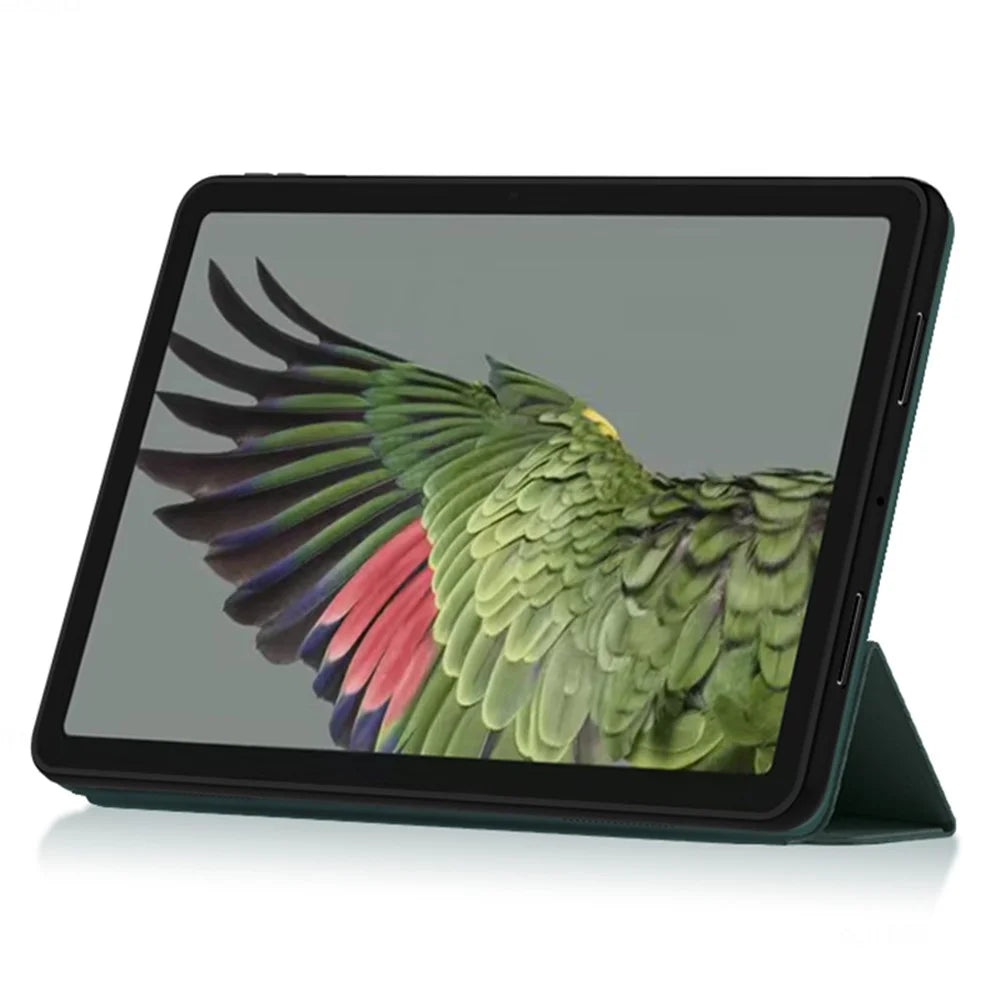 PU Leather + TPU Tablet Case for Google Pixel Tablet , Trifold Stand Protective Tablet Cover - Cyan - 3