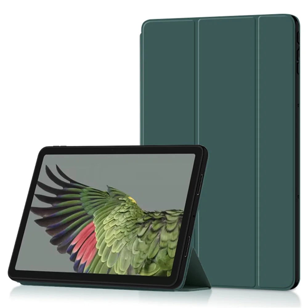 PU Leather + TPU Tablet Case for Google Pixel Tablet , Trifold Stand Protective Tablet Cover - Cyan - 5
