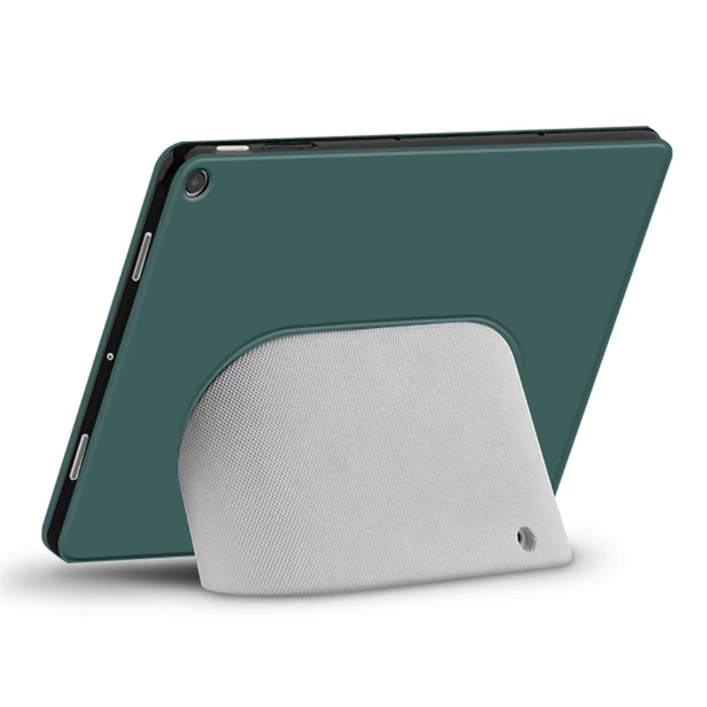 PU Leather + TPU Tablet Case for Google Pixel Tablet , Trifold Stand Protective Tablet Cover - Cyan - 7
