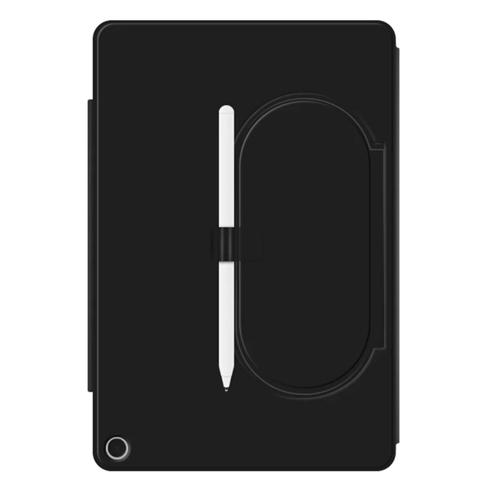 For Google Pixel Tablet Tri-fold Stand Cover PU Leather Magnetic Attachment Tablet Case - Black - 2