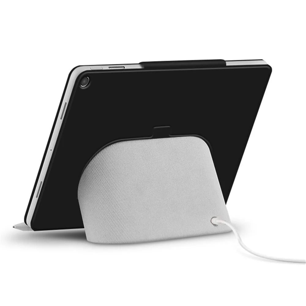 For Google Pixel Tablet Tri-fold Stand Cover PU Leather Magnetic Attachment Tablet Case - Black - 3