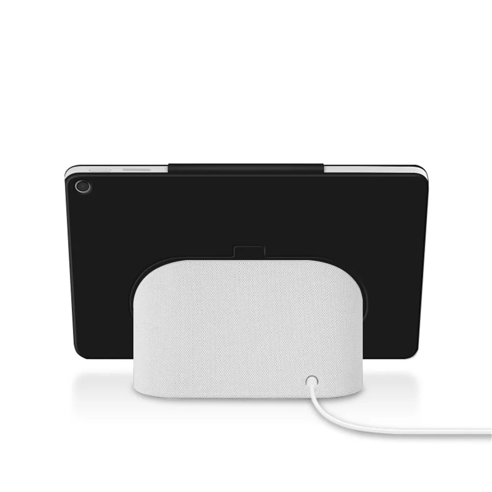 For Google Pixel Tablet Tri-fold Stand Cover PU Leather Magnetic Attachment Tablet Case - Black - 6