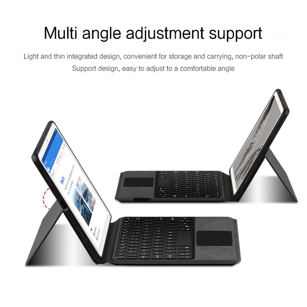 For Google Pixel Tablet Leather Case + Touchpad Bluetooth-compatible Keyboard - 2