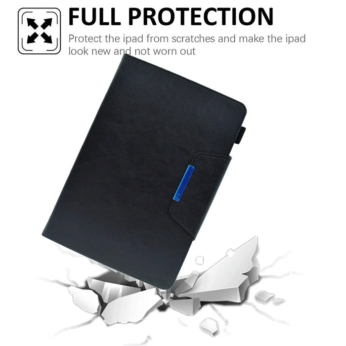 Tablet Case for Amazon Fire Max 11 , Card Holder Cowhide Texture PU Leather Stand Cover - Black - 5