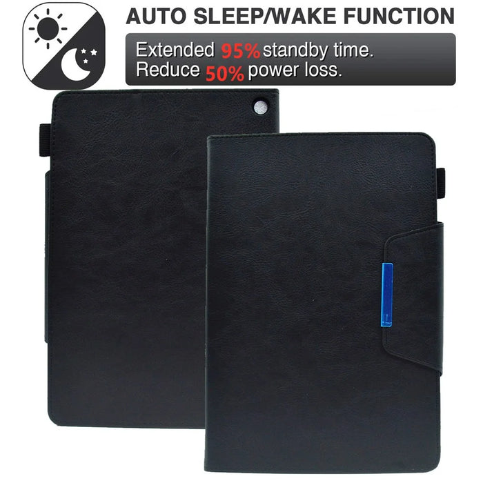 Tablet Case for Amazon Fire Max 11 , Card Holder Cowhide Texture PU Leather Stand Cover - Black - 6