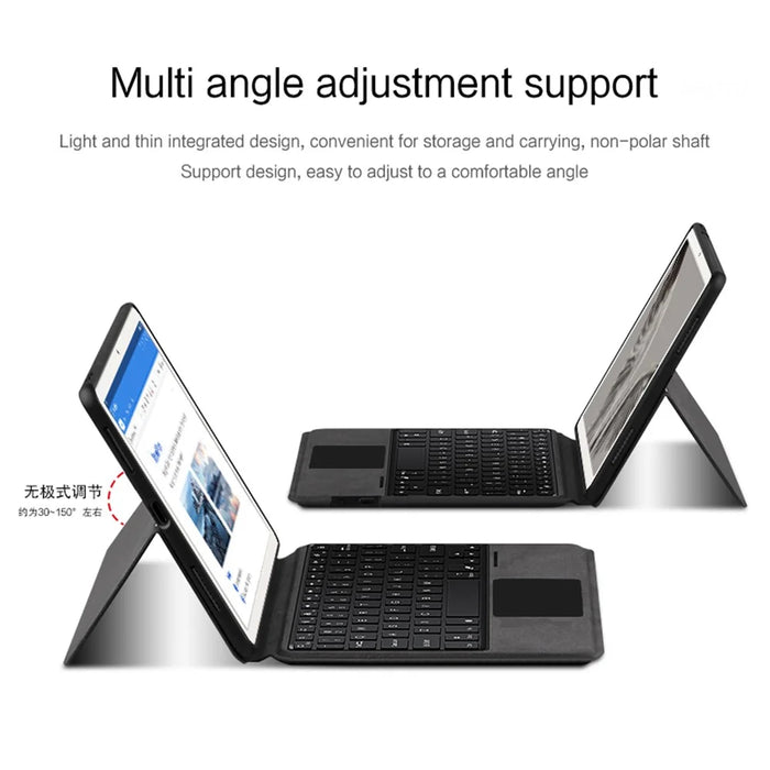 For Google Pixel Tablet Leather Case + Touchpad Bluetooth-compatible Keyboard with Backlit - 3