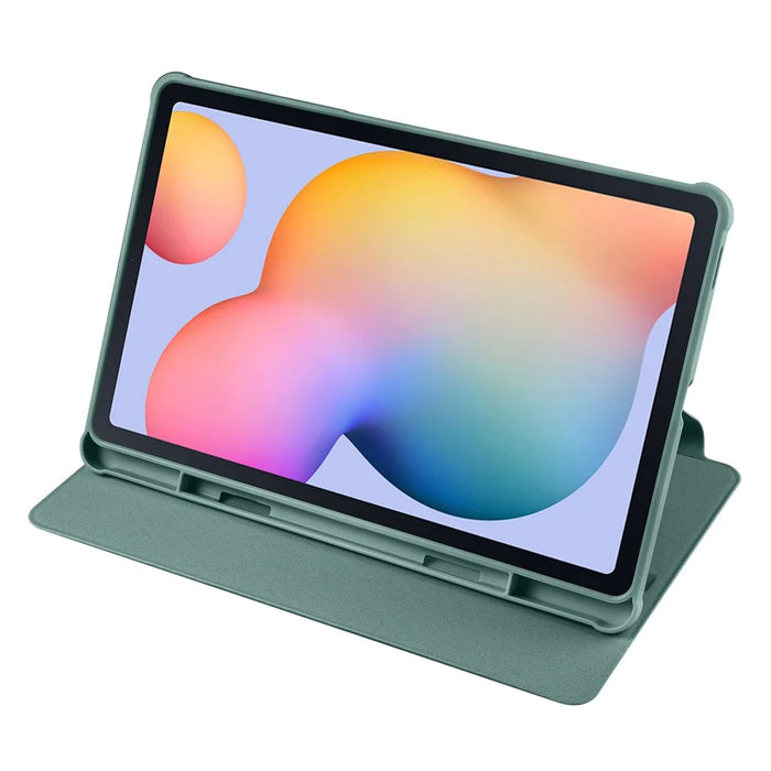 For Samsung Galaxy Tab S6 Lite (2024) / S6 Lite (2022) / S6 Lite (2020) Anti-Drop Tablet Case Stand PU Leather Acrylic Cover - Blackish Green - 2