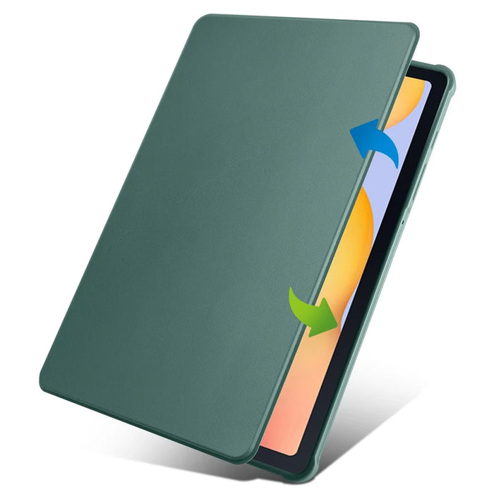 For Samsung Galaxy Tab S6 Lite (2024) / S6 Lite (2022) / S6 Lite (2020) Anti-Drop Tablet Case Stand PU Leather Acrylic Cover - Blackish Green - 5