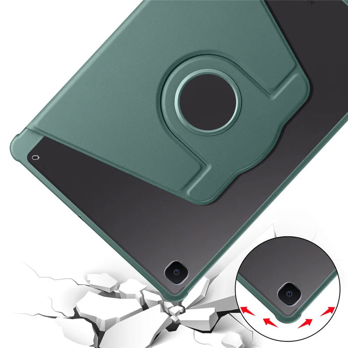 For Samsung Galaxy Tab S6 Lite (2024) / S6 Lite (2022) / S6 Lite (2020) Anti-Drop Tablet Case Stand PU Leather Acrylic Cover - Blackish Green - 6
