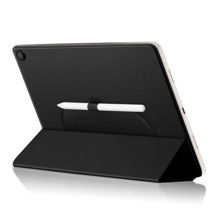 For Google Pixel Tablet Trifold Stand Magnetic Leather Tablet Cover Pen Holder Case with Hole for Charger Speaker Dock - Black - 4