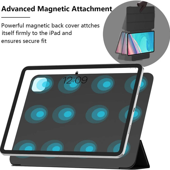 For Google Pixel Tablet Tri-fold Stand Cover PU Leather Magnetic Absorption Smart Tablet Case - Baby Blue - 6