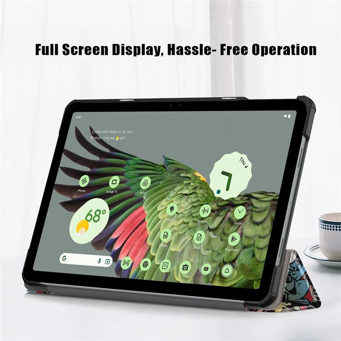 Pattern Printed Shockproof Case for Google Pixel Tablet Tri-fold Stand PU Leather Tablet Cover - Graffiti - 2
